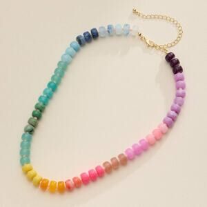 Colorful Beaded Necklace Trendy Statement Jewelry Multicolor
